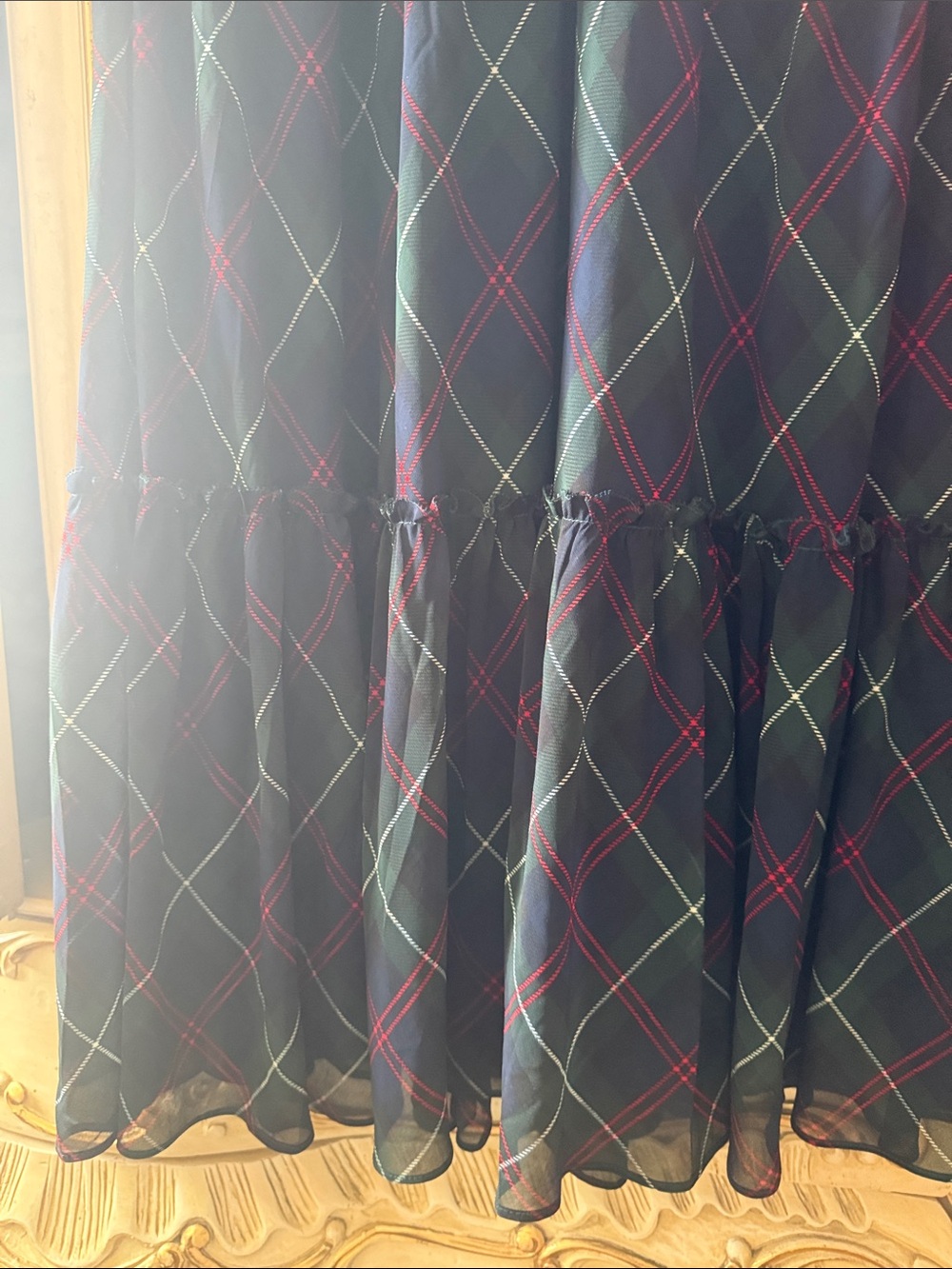 Lauren Ralph Lauren Black Plaid Ruffle-Front Midi Dress - Picture 7 of 10
